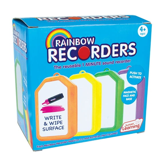 Rainbow Recorders (Set of Four) Junior Learning Teaching Resources, Learn Speaking and Listening Skills, Perfect for Home School
