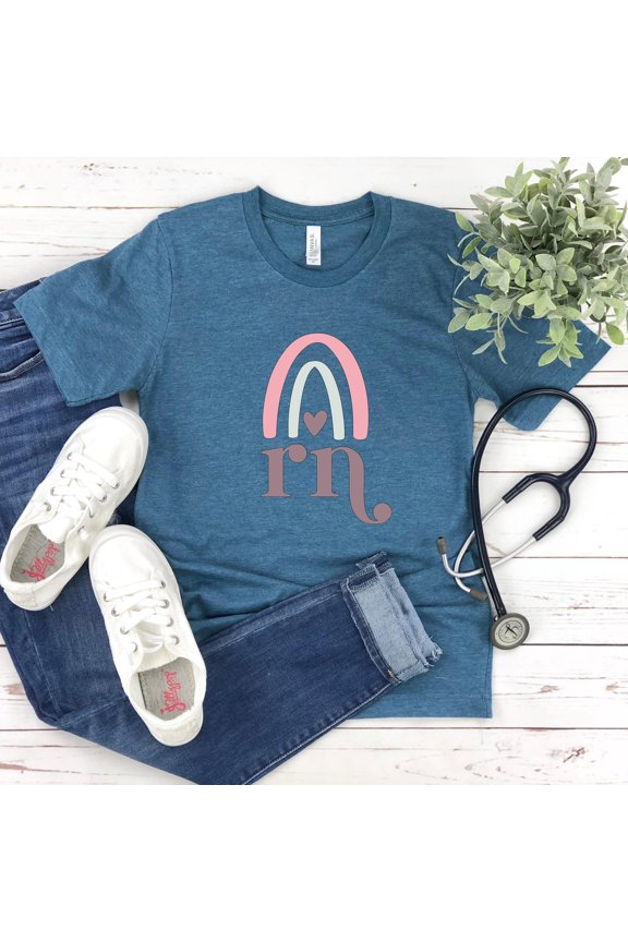Rainbow Registered Nurse Shirts RN Shirts RN tshirt Nursing Shirt Nursing School Tee Nurse
