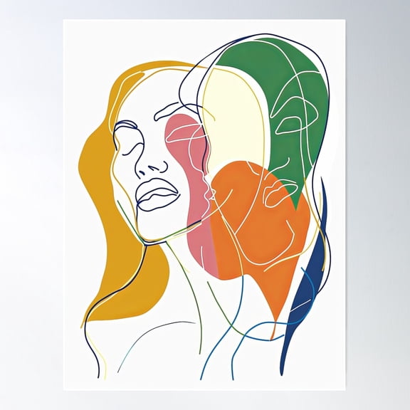 Rainbow Rendition Of Reciprocity Poster Wall Art, Modern Wall Decor For Living Room Bedroom, 24x36 UNFRAMED