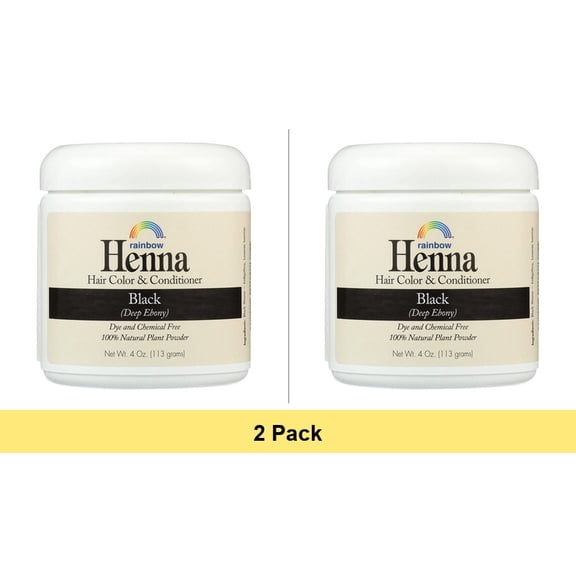 Rainbow Research Henna Hair Color And Conditioner, Black, 4 Oz - 2 Pack
