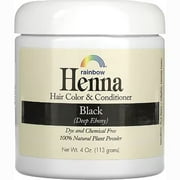 Rainbow Research Henna Hair Color & Conditioner - Black Deep Ebony 4 oz Jar