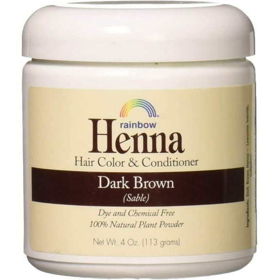 Rainbow Research, Henna, Hair Color & Conditioner, Dark Brown (Sable), 4 oz Pack of 4