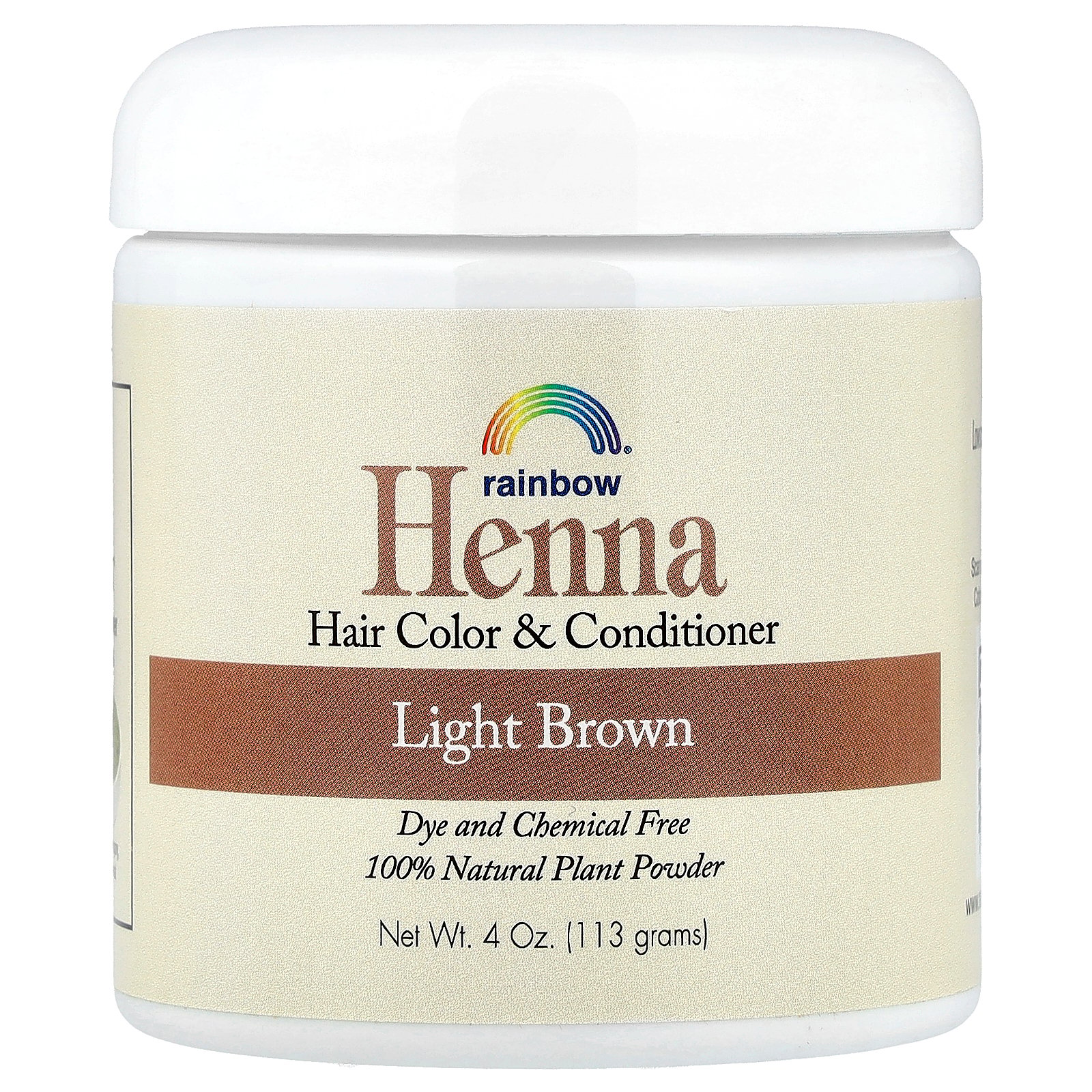 Rainbow Research Henna Hair Color and Conditioner Light Brown 4 oz 113 g