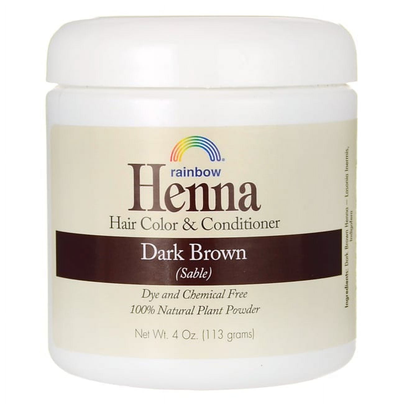 Rainbow Research Henna Hair Color and Conditioner, Powder, Dark Brown