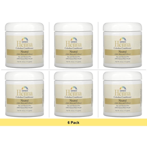 Rainbow Research Henna Hair Colorless Conditioner, Neutral - 4 Oz - 6 Pack