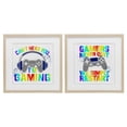 thumbnail image 1 of Rainbow Retro Gaming Phrases 2 Piece Birch Framed Print Under Glass Set, design by Kim Allen, 1 of 9