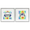 thumbnail image 1 of Rainbow Retro Gaming Phrases 2 Piece Gray Framed Print Under Glass Set, design by Kim Allen, 1 of 9