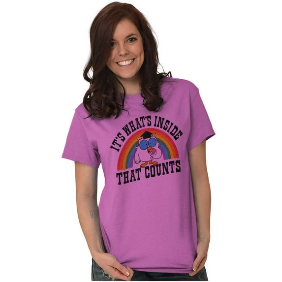 Rainbow Retro Mr Owl Tootsie Roll Women's Graphic T Shirt Tees Brisco Brands 3X