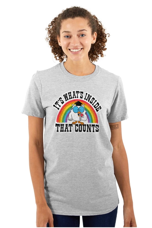 Rainbow Retro Mr Owl Tootsie Roll Women's Graphic T Shirt Tees Brisco Brands X