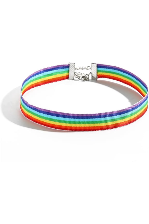Rainbow Rope Choker Necklace - LGBT Pride Beaded Jewelry
