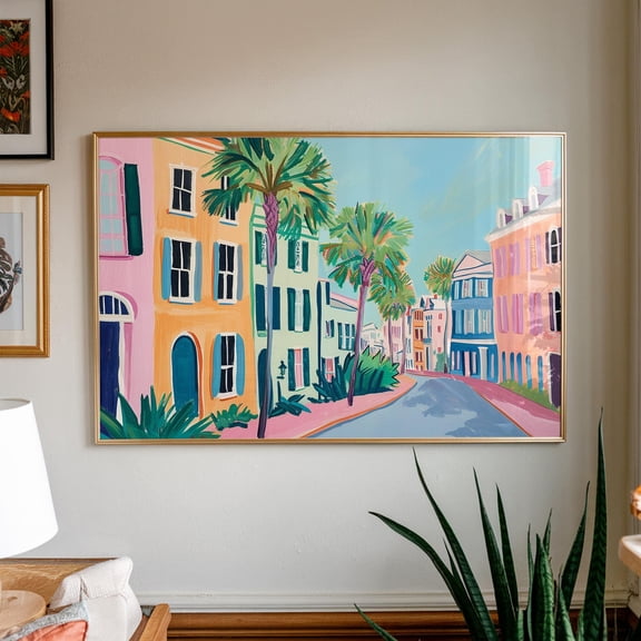 Rainbow Row Charleston Wall Art Print Low Country Colorful Home Decor Southern Wall Art Decor South Carolina