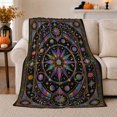 thumbnail image 1 of Rainbow Sacred Geometry Mandala with Planets, Psychedelic Celestial Style for Cosmic Art Lovers, Starry Chart Scene and Birthday Gift, Soft Flannel Blanket, Home Decor, 1 of 9