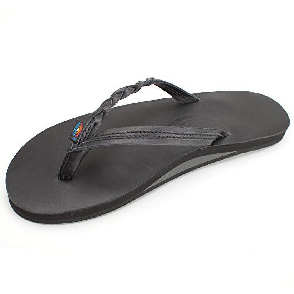 Rainbow flip flops womens black deals