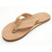 Rainbow Sandals Women's Premier Leather Single Layer Wide Strap Sandals, Sierra Brown, Small 5.5-6.5