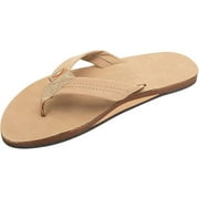 Rainbow Sandals Womens Single Layer Premier Leather Narrow Strap - Sierra Brown - Ladies Large / 7.5-8.5
