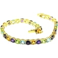thumbnail image 1 of Rainbow Sapphire Bracelet,Multi-Color Sapphire Tennis Bracelet,Lab Sapphire Round Rainbow Tennis Bracelet,Ombre Bracelet., 1 of 3