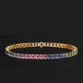 thumbnail image 1 of Rainbow Sapphire CZ Eternity Tennis Bracelet,CZ Sapphire Bracelet 14k Gold Bracelet,Women Bracelet,Gift For Her, 1 of 3