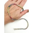 thumbnail image 1 of Rainbow Sapphire Necklace ,Multi-Color Sapphire Tennis Necklace, Natural Sapphire Round Rainbow Tennis Necklace, Gradient Ombre Necklace, 1 of 3