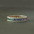 thumbnail image 1 of Rainbow Sapphire Ring, Multi Sapphire Band, 925 Starling Silver Eternity Band Ring, Anniversary Ring, Triple Layer Ring, Diamond Band, Handmade Jewelry, 1 of 5