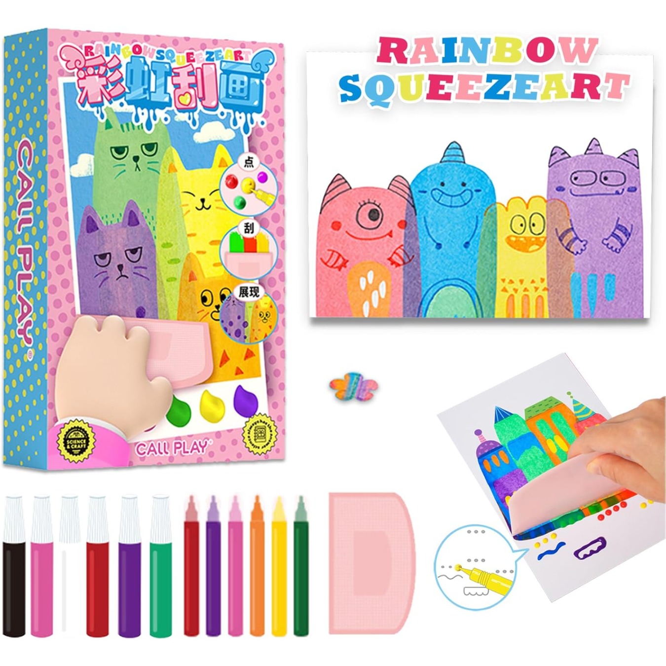 Rainbow Scratch Art Books Squeegeez Magi…