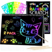 Rainbow Scratch Art for Book,Arts and Crafts for Kids Ages 3-10 Girls Boys
