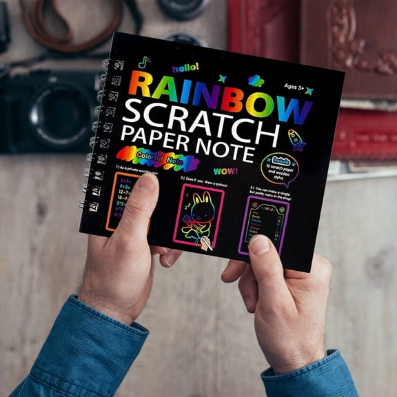 Rainbow Scratch Paper Crafts Notes, Arts And Crafts Kit For Ages, Birthday Gift For Creative Activities (B)