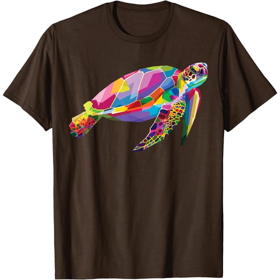Rainbow Sea Turtle Vibrant Underwater Life Colorful Turtle Unisex T-Shirt for Men Women Kids Toddler