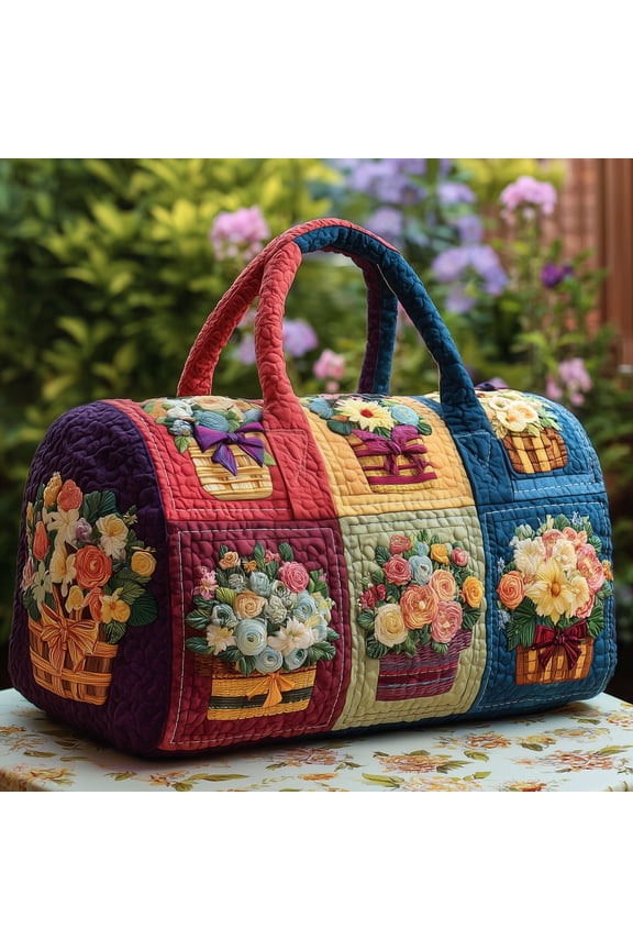 Rainbow Sea Turtles Quilted Duffle Bag with Adjustable Strap,Travel Weekender Bag