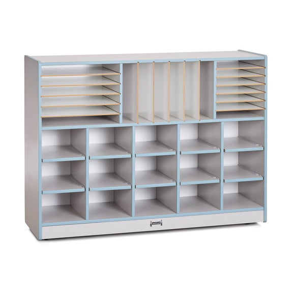 Sectional Cubbie-Tray Mobile Unit - without Trays - Coastal Blue