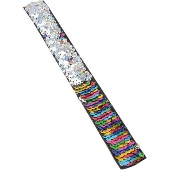 Rainbow Sequin Slap Bracelet - 24 Piece