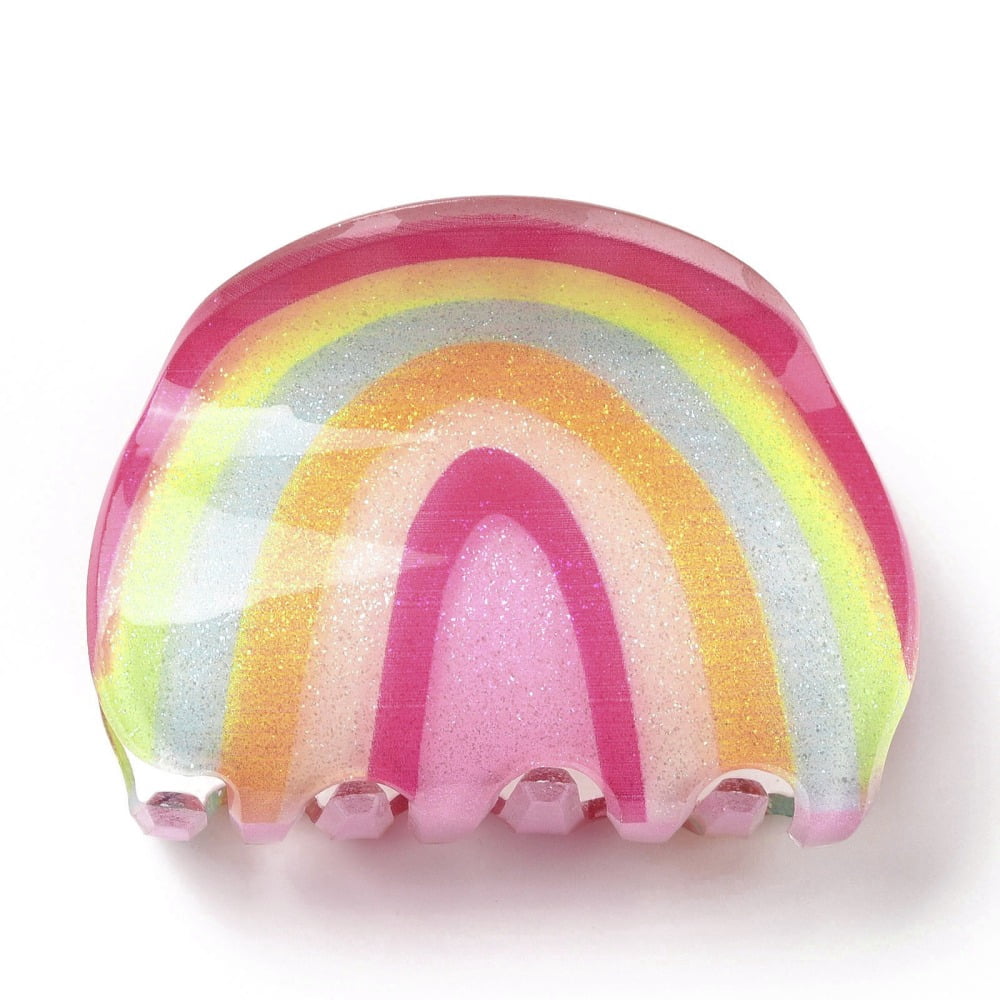 Rainbow Shaped Acrylic Claw Hair Clips Hair Accessories for Girls Colorful 36x50x30mm diy