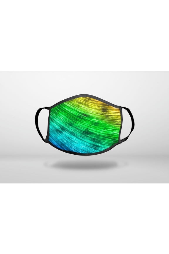 Rainbow Shimmering Curve - 3-Ply Reusable Soft Cloth Face Covering, Unisex, Cotton Inner Layer