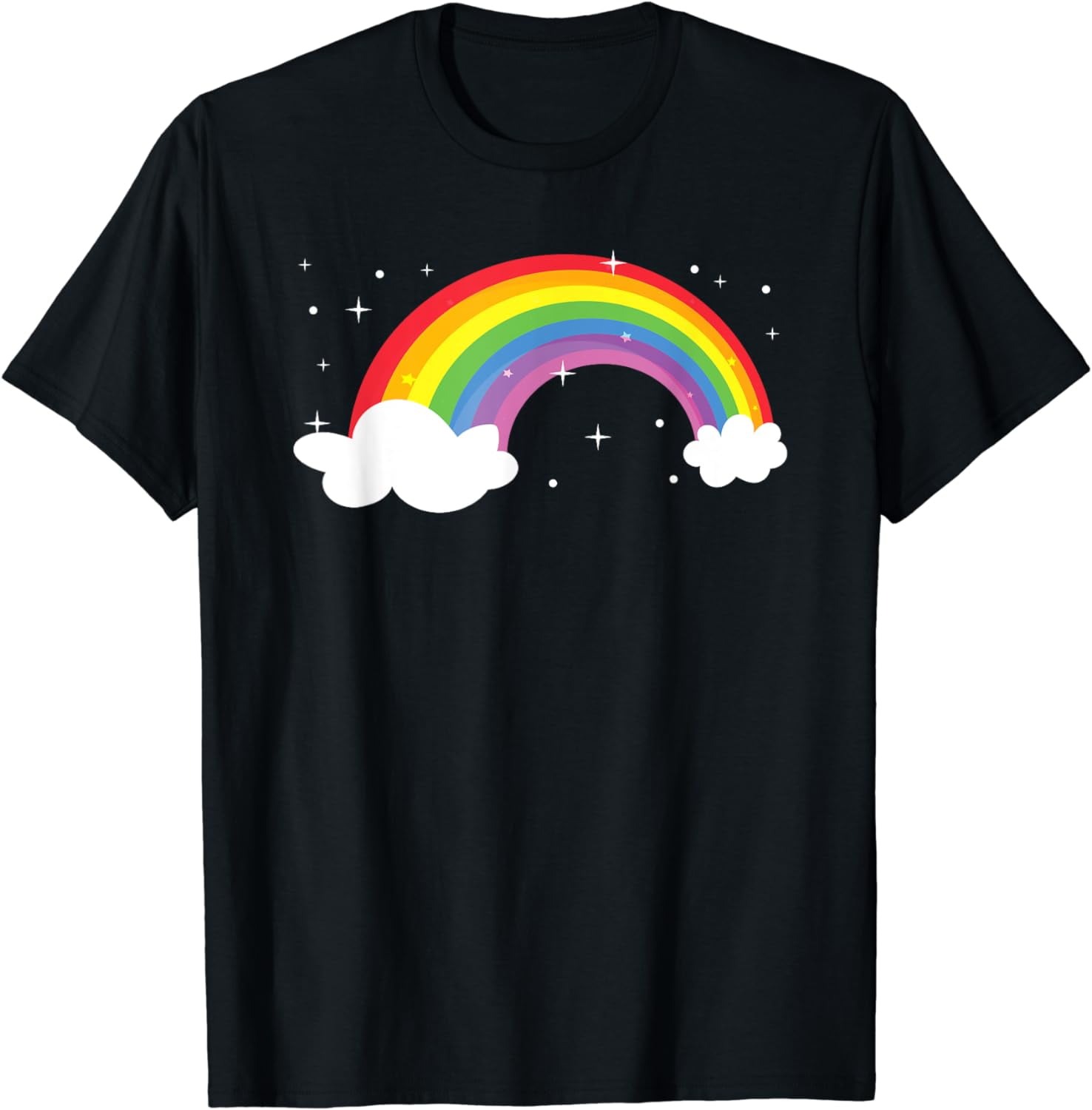Rainbow Shiny Rainbow In The Clouds T-Shirt - Walmart.com