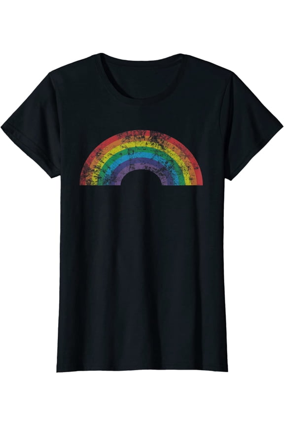 Rainbow Shirt Vintage 80's Retro Style Gift Short Seelve T-Shirt