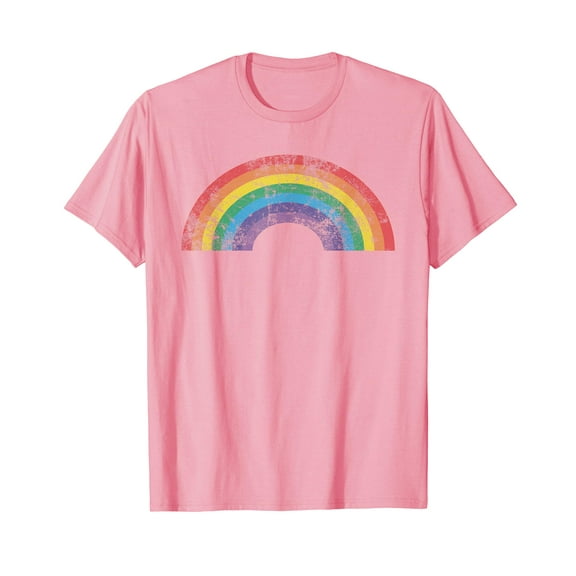 Rainbow Shirt Vintage 80's Retro Style Women Men Girls Gift T-Shirt Funny Cute Coloful Tshirt Rainbow