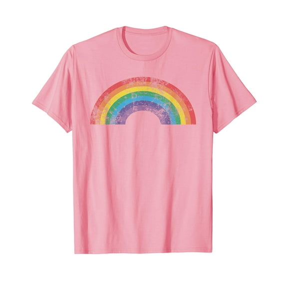 Rainbow Shirt Vintage 80's Retro Style Women Men Girls Gift T-Shirt Funny Cute Coloful Tshirt Rainbow
