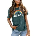 thumbnail image 1 of Rainbow Shirt Women Pride Shirt Rainbow Graphic Tees Shirts Letter Print Casual Short Sleeve Tops, 1 of 6