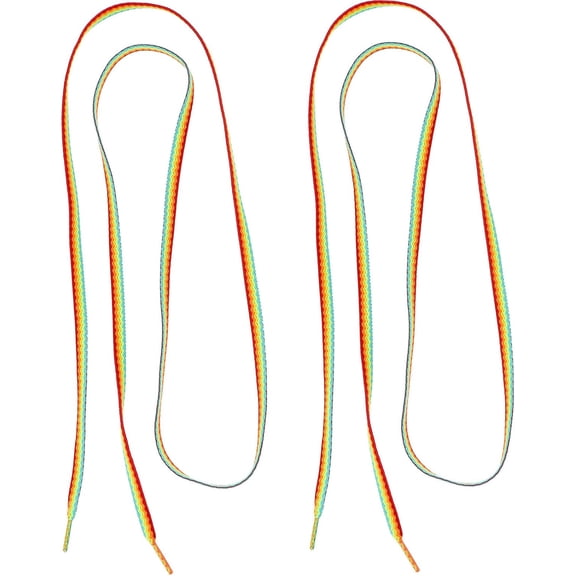 Rainbow Shoelaces Flat Casual Shoe Laces for Sneakers and Sports Shoes Shoelace for Running Jogging and Everyday Wear