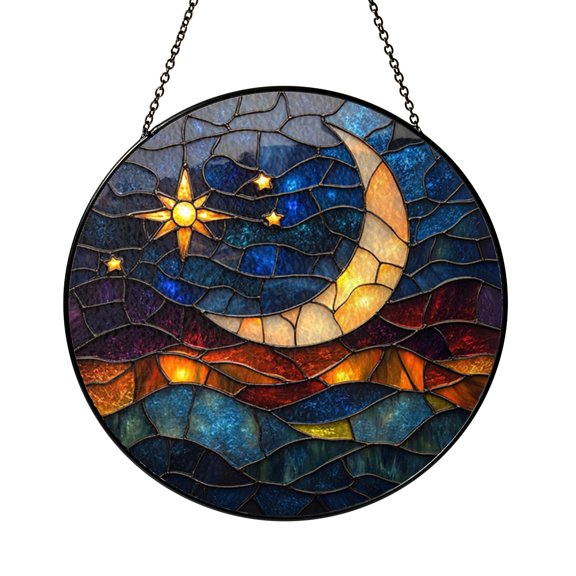 Rainbow Shooting Star Stained Glass Suncatcher Window Hanging, Pride Inspired Celestial Decor, Queer Gift, Colorful Home Accent