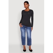 Women's Basic Crew Neck Long Sleeve Tee