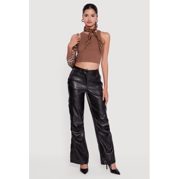 Womens Basic Cropped Racerback Tank Top