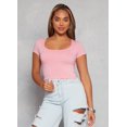 thumbnail image 1 of Womens Basic Scoop Neck Cropped Tee, 1 of 3