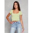 thumbnail image 1 of Womens Basic Scoop Neck Cropped Tee, 1 of 3