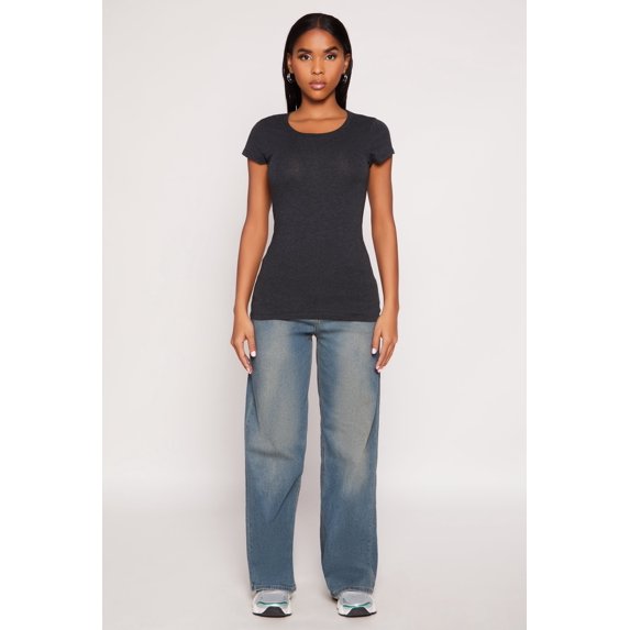 Rainbow Shops Female Adult Short Sleeve Scoop Neck Tee Ambiance, Short Sleeves, Scoop Neck, T-Shirt, Solid