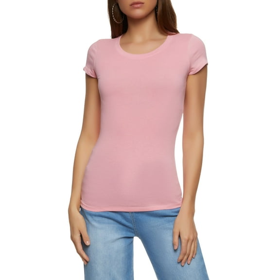 Rainbow Female Adult Basic Scoop Neck Tee Ambiance, Short Sleeves, Scoop Neck, T-Shirt, Solid