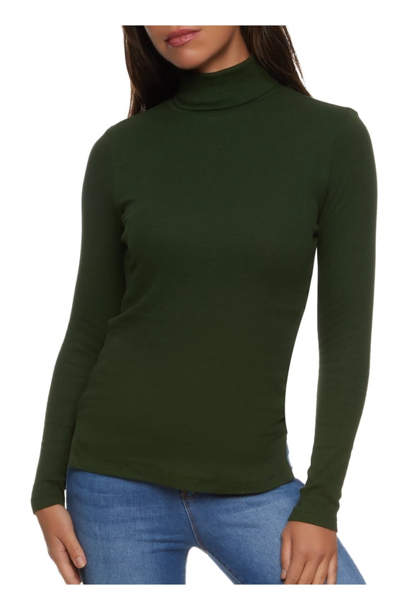 Women's Basic Turtleneck Long Sleeve Top