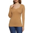thumbnail image 1 of Rainbow Shops Female Adult Basic V Neck Long Sleeve Top Ambiance, Long Sleeves, V-Neck, T-Shirt, Solid, 1 of 2
