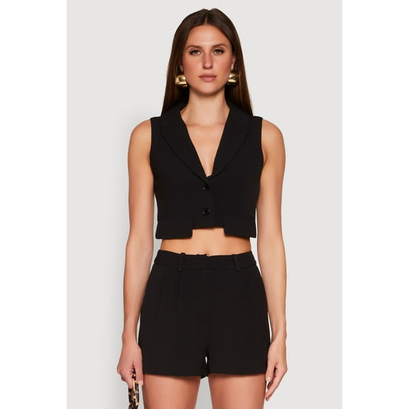 Womens Cropped Blazer Vest