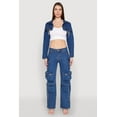 thumbnail image 1 of Womens Daisy Denim Frayed Bolero Jacket, 1 of 5