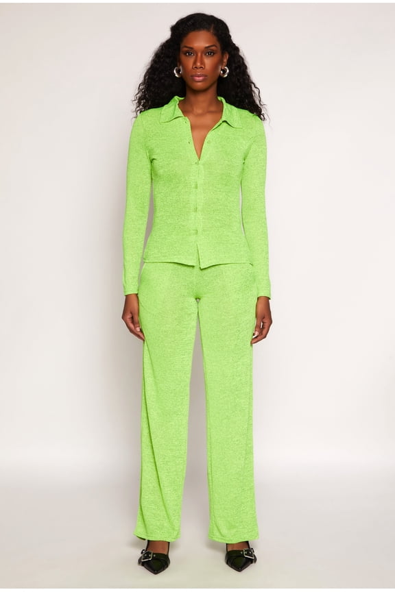 Womens Daisy High Waisted Wide Leg Pants